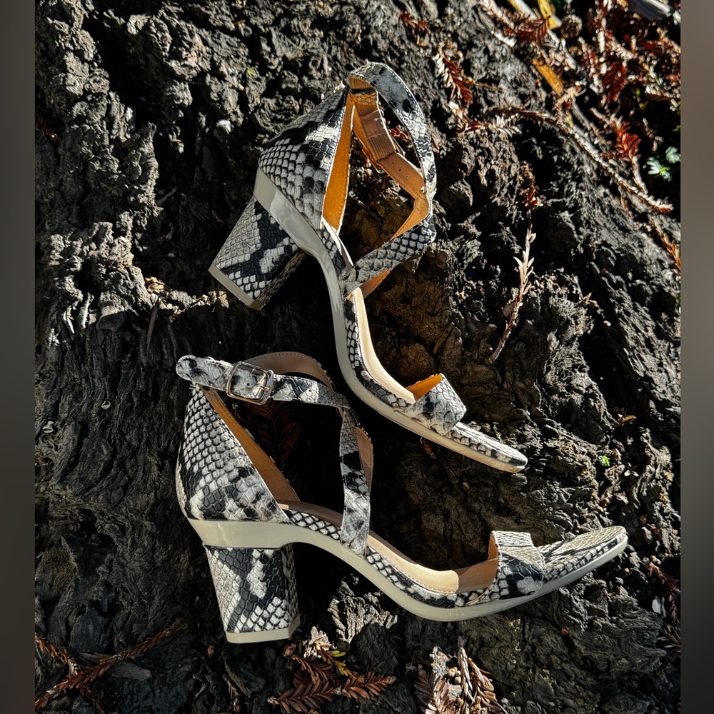 PASHION Elegant Snake Print 3” Block Heels